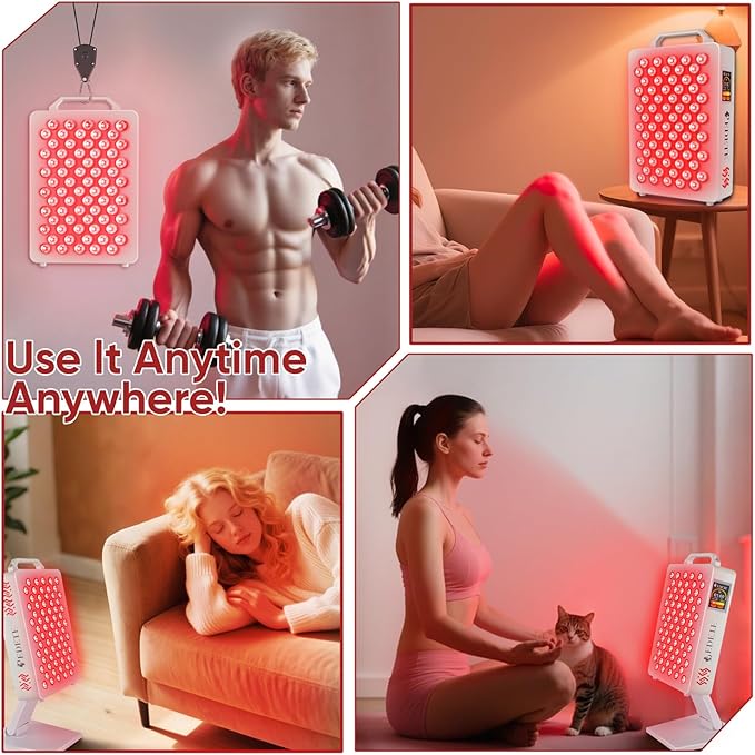 Red Light Therapy for Face & Body, 630nm 660nm 810nm 850nm and 940nm 5 Wavelengths Near Infrared Light Therapy Panel, 70 Dual Chip LEDs Red Light Therapy Device for Skin Care, Sleep, Pain Relief. T70Z PedeteLLC