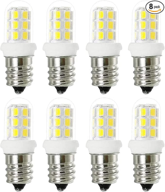 Salt Lamp Bulbs C7 E12 Candelabra Led Bulbs 15Watt Halogen Replacement 6000K White Light for Chandelier, Night Light Bulb, Non-Dimmable, Pack of 8 - Bloomnest