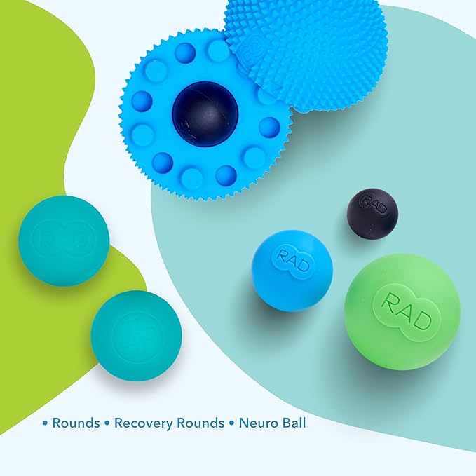 RAD Baller Bundle – Myofascial Release Balls for Full Body Mobility & Recovery, Trigger Point Relief – Includes Rounds (Set of 3), Recovery Rounds (Set of 2), and Neuro Ball Foot Roller - Bloomnest