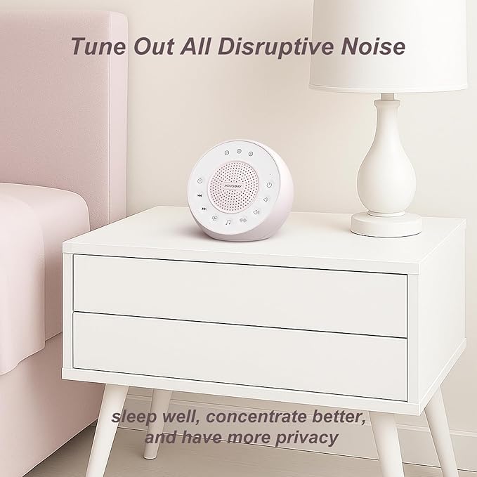 Housbay White Noise Machine with 31 High Fidelity Soothing Sounds, 5W High Power Loud Enough Speaker, Easy Volume Control, Sleep Timer, Sound Machine for Baby, Kids, Adults, Light Sleeper - Bloomnest