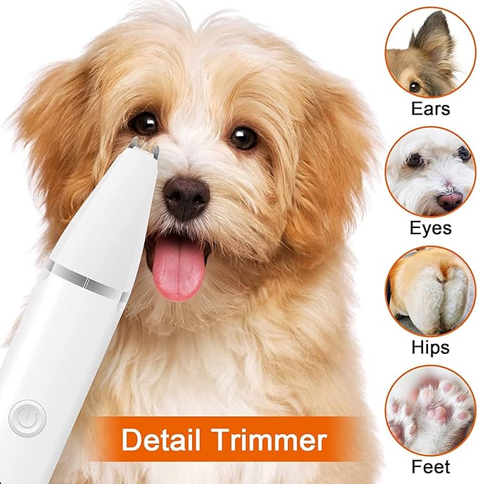 Dog Clippers Grooming Kit Hair Clipper-Low Noise Paw Trimmer- Rechargeable - Cordless Quiet Nail Grinder Shaver for Cats and Other Pets - Bloomnest