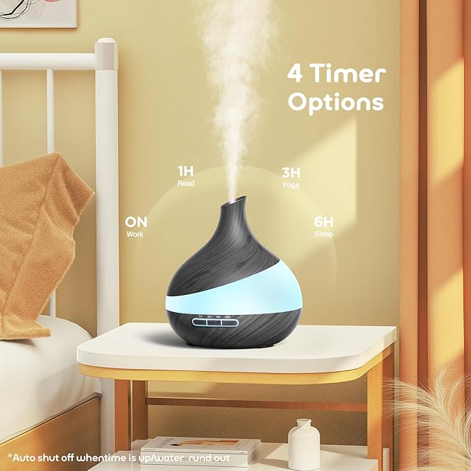 500ML Essential Oil Diffuser: Aroma Diffuser with Remote Control for Hotel Spa Yoga Room - Humidifiers for Bedroom with 14 Colors LED Night Light for Kids/Women Home Relaxation - Bloomnest