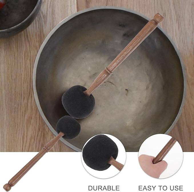 Uonlytech Felt Head Singing Bowl Mallet with Wooden Handle 11.02 Inch for Meditation Sound Therapy Tibetan Sound Bowl Accessory - Bloomnest