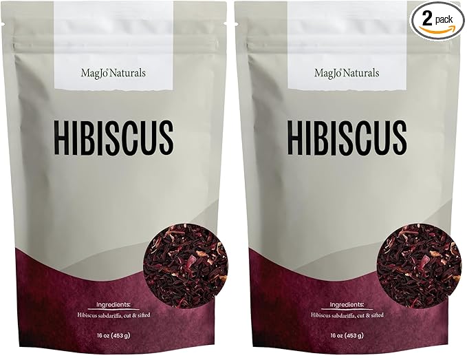 MagJo Naturals, Hibiscus Flowers 1LB (16 Oz) Hibiscus tea cut & sifted flowers, Flor de Jamaica (Pack of 2) - Bloomnest