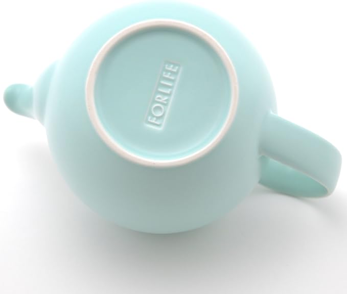 FORLIFE Dew Teapot with Basket Infuser, Minty Aqua, 14 oz/414ml