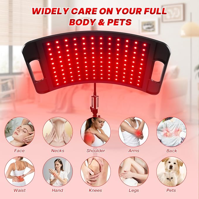 Red Light Therapy for Face and Body, 3-in-1 LED Red Infrared Light Therapy Lamp Panel 660nm / 850nm Wavelength with Adjustable Stand & Protective Goggles – Ideal Home Use Gift for Man, Women&Pet RedlighttherapyRLTisbecomingapopulartoolfornaturalhealingandrejuvenation