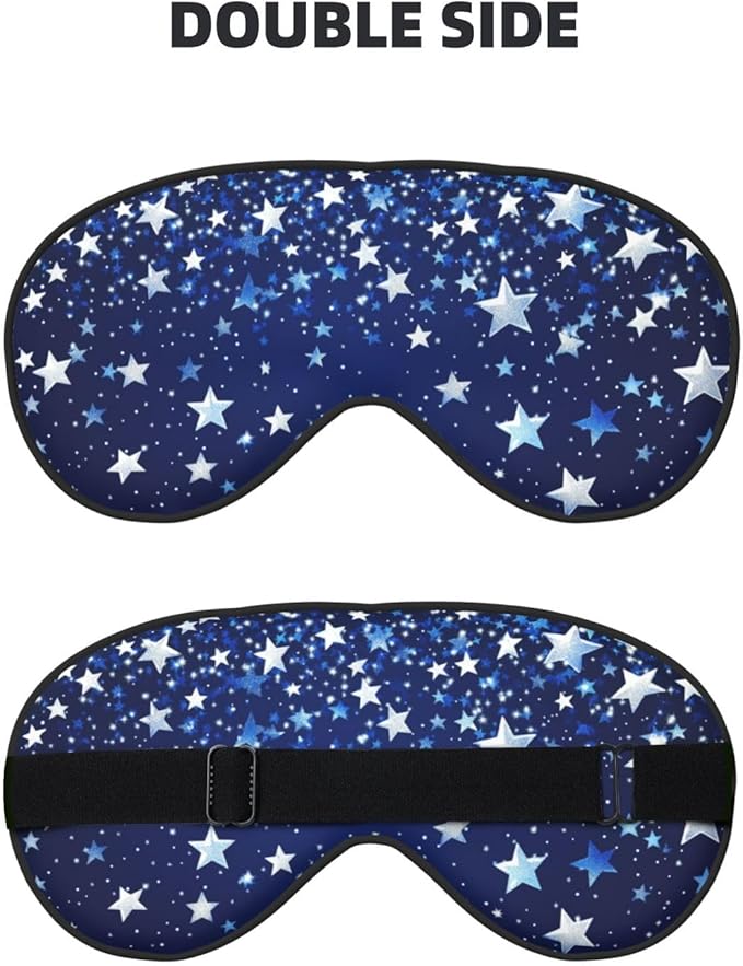Sleep Eye Mask Blue Beautiful Shining Star Sleep Mask for Women Men Comfortable Eye Mask with Adjustable Strap Soft Eye Cover Blindfold for Travel Yoga Nap Shift Work - Bloomnest