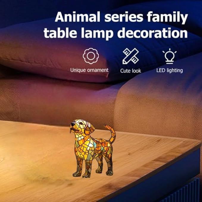 dog ligts ,Labrador ligts, cute pet dog theme LED table lamp, vintage lamp home décor, dyed resin desktop night light, animal series art night light, vintage lamp home décor, Christmas gift (Labrador) - Bloomnest