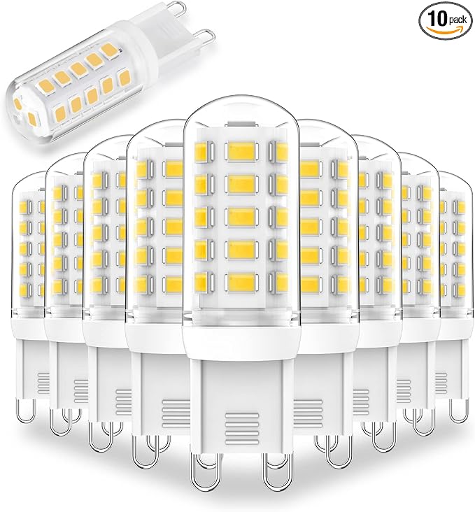 G9 Dimmable LED Light Bulb 3W Daylight White 6000K,40W 60W Halogen Equivalent, G9 Bulb 350 LM AC 120V for Chandelier Wall Pendant Ceiling Lighting Lamps No-Flicke,10-Pack - Bloomnest