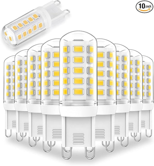G9 Dimmable LED Light Bulb 3W Daylight White 6000K,40W 60W Halogen Equivalent, G9 Bulb 350 LM AC 120V for Chandelier Wall Pendant Ceiling Lighting Lamps No-Flicke,10-Pack - Bloomnest