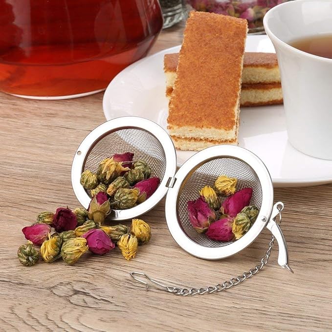 Fu Store 2pcs Stainless Steel Mesh Tea Ball 2.1 Inch Tea Strainers Teas Infuser Strainer Filters for Teas - Bloomnest