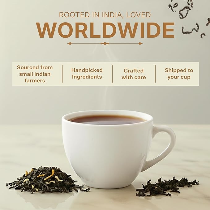 Tealeaf & Co. Classic Assam CTC Chai - 100% Pure Loose Leaf Black Tea - Low Caffeine Premium Tea - Upto 50 Servings (3.52oz/100gm) - Bloomnest