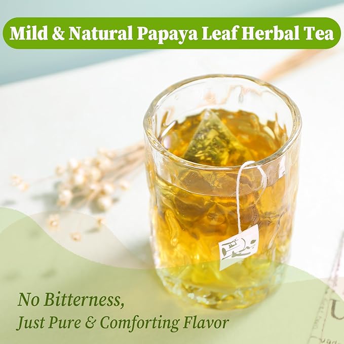 FullChea - Papaya Leaf Tea Bags, 50 Teabags - Natural Herbal Tea with Dried Papaya Leaves - Caffeine-Free Wellness Tea - Bloomnest