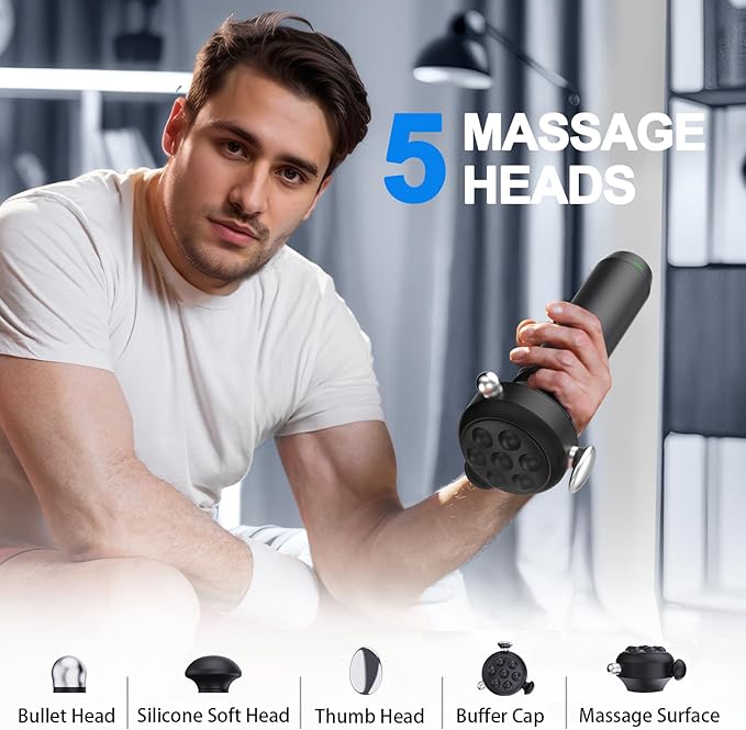 Pro Max Deep Tissue Vibration Therapy Massage Gun, 6500RPM Handheld Muscle Massager, Trigger Point Massage & Back Shoulder and Fascial Binding & Full Body Pain Relief – Gifts for Men & Women - Bloomnest