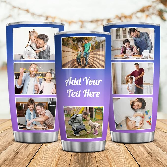 Wassmin Personalized Tumbler Customized Tumblers With Picture Text Stainless Steel 20oz 30oz Insulated Travel Cup with Pictures Photos Gifts For Best Friends Bestie Bff Soul Sister Women Girls - Bloomnest