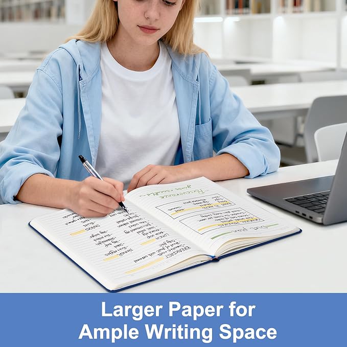 COMIX B5 Lined Journal Notebooks, 240 Pages, 6.9 x 9.8 Inches, Navy Blue, Hardcover Journaling Notebooks for Men & Women- Fits for Office, Business, School, Notes Taking & Writing - Bloomnest