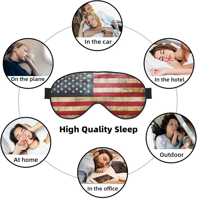 Vintage American Flag Sleeping Eye Mask Eye Mask for Sleeping Soft Comfort Eye Shade Blackout Eye Cover for Deep Rest Travel Nap Meditation - Bloomnest