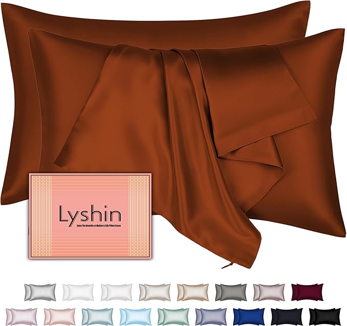 Mulberry Silk Pillow Cases 2 Pack Queen Size 20x30 Inches with Hidden Zipper, Ultra Smooth and Soft Breathable Cooling Silk Satin Pillowcase Set of 2, Better for Hair and Skin, Gifts for Women Men - Bloomnest