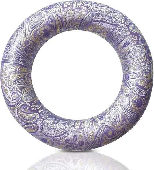 Singing Bowl Cushion for Tibetan Singing Bowls, Handmade Silk Brocade Round Cushion Pillow for Sound Healing and Crystal Sound Bowls Accessories(6.7 Inch,Violet) - Bloomnest