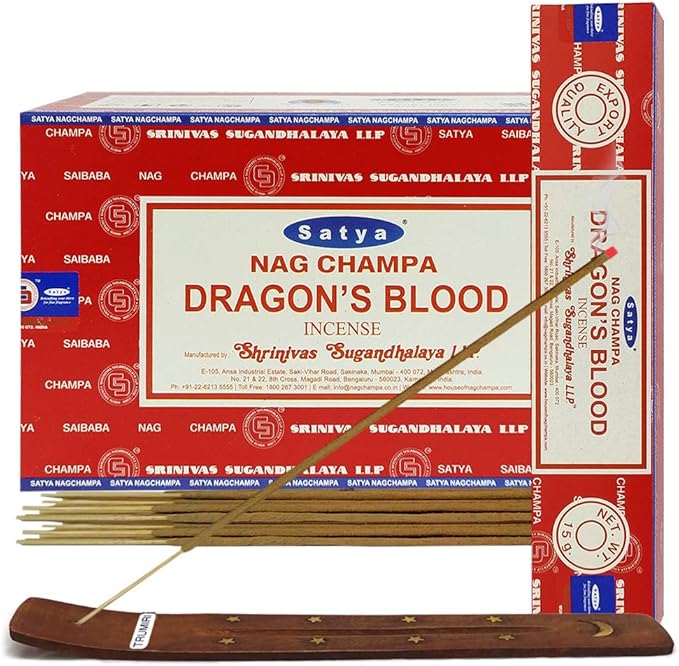 Dragon's Blood Incense Sticks and Incense Stick Holder Bundle Insence Insense Satya - Bloomnest
