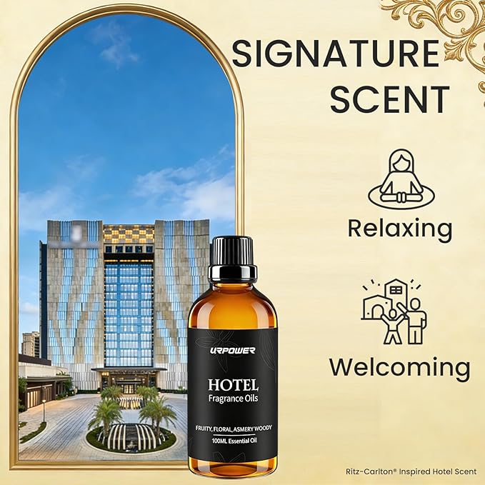 URPOWER Hotel Collection Diffuser Oil Inspired by The Ritz-Carlton Hotel Scent – Fruity Floral Amber Fragrance Oil, Diffuser Essential Oil for Ultrasonic and Waterless Diffusers - Bloomnest