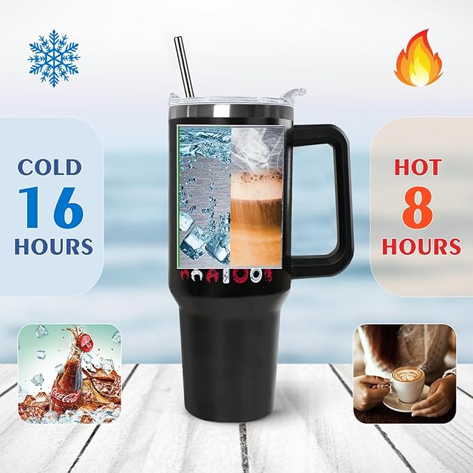 Ceovfoi Mechanic Gifts for Men, 40 oz Mechanic American Flag Stainless Steel Tumbler with Handle Lid and Straw, Mechanic Stuff Supplies Accessories - Bloomnest