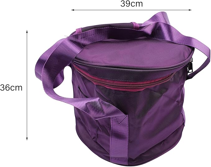 Singing Bowl Carry Case, Dual Zipper Crystal Singing Bowl Bag with 2 External Pocket, Singing Bowl Case Organizer with Handle for Traveling Storage (14in #2) - Bloomnest