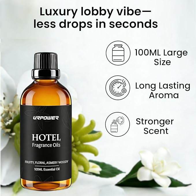 URPOWER Hotel Collection Diffuser Oil Inspired by The Ritz-Carlton Hotel Scent – Fruity Floral Amber Fragrance Oil, Diffuser Essential Oil for Ultrasonic and Waterless Diffusers - Bloomnest
