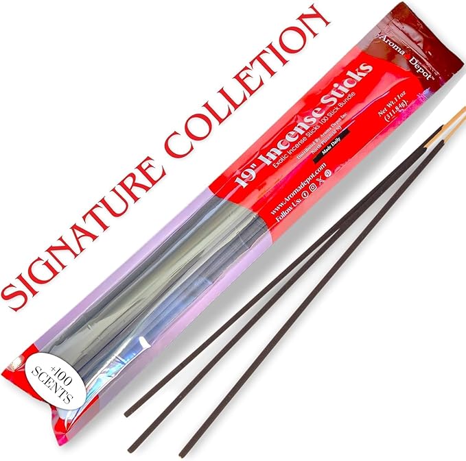 Aroma Depot 19'' French Vanilla Most Exotic Incense Sticks. One Bundle Approx 27 to 30 Sticks, Jumbo 19 inch Long, Natural 19'' Extra Large Incense Sticks. Burns for 3 to 4 Hours Each. Long Lasting AromaDepotInc