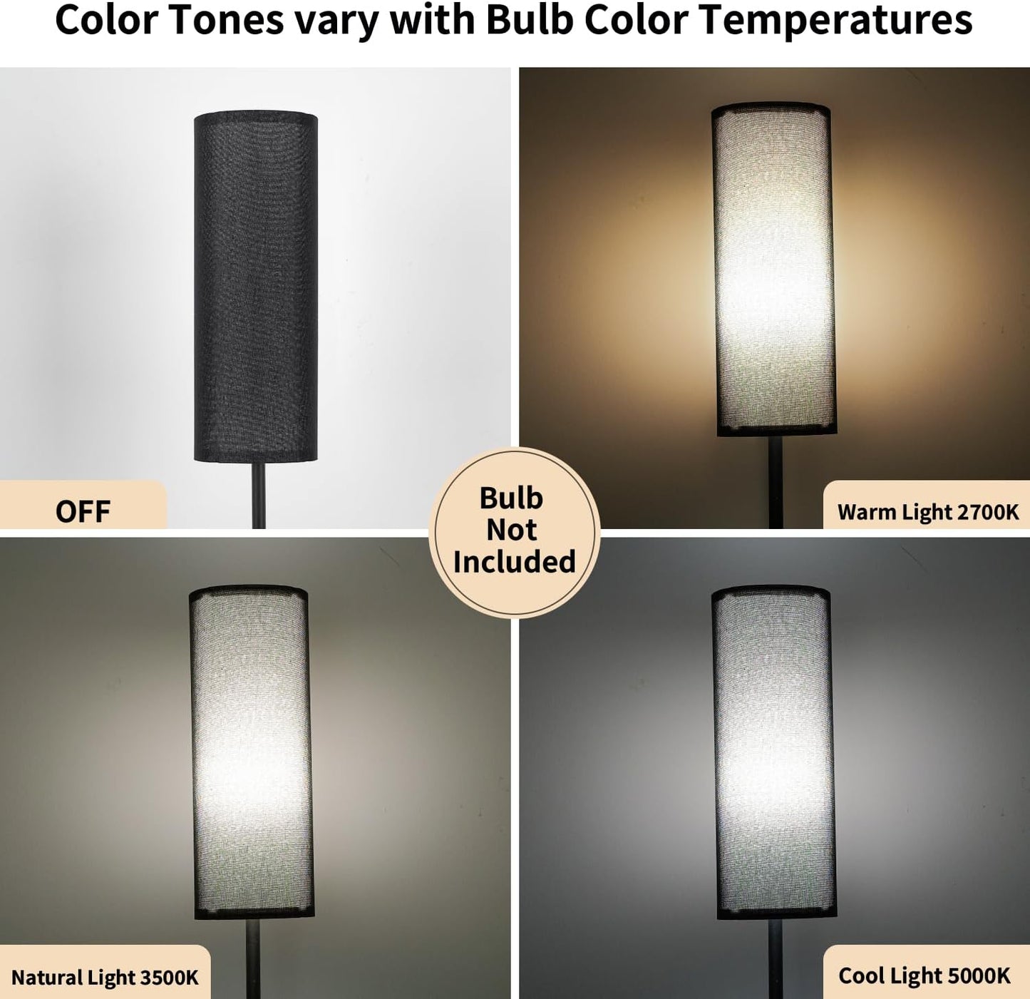 FRIDEKO HOME Floor Lamp with Black Shade, Simple Design with Foot Pedal Switch, Small Tall Lamps for Living Room Bedroom Office, Corner Floor Stand Light with Black Pole Lamp (No Bulb/No Remote)