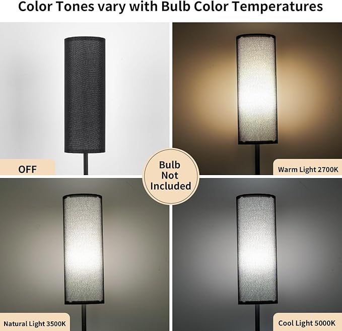 FRIDEKO HOME Floor Lamp with Black Shade, Simple Design with Foot Pedal Switch, Small Tall Lamps for Living Room Bedroom Office, Corner Floor Stand Light with Black Pole Lamp (No Bulb/No Remote) - Bloomnest