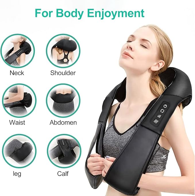 Medcursor Neck Massager, Portable Electric Neck and Back Massager with Heat, Deep Tissue 3D Kneading Pillow for Muscle Pain Relief, Ideal Father’s Day Gift, Not Cordless - Bloomnest