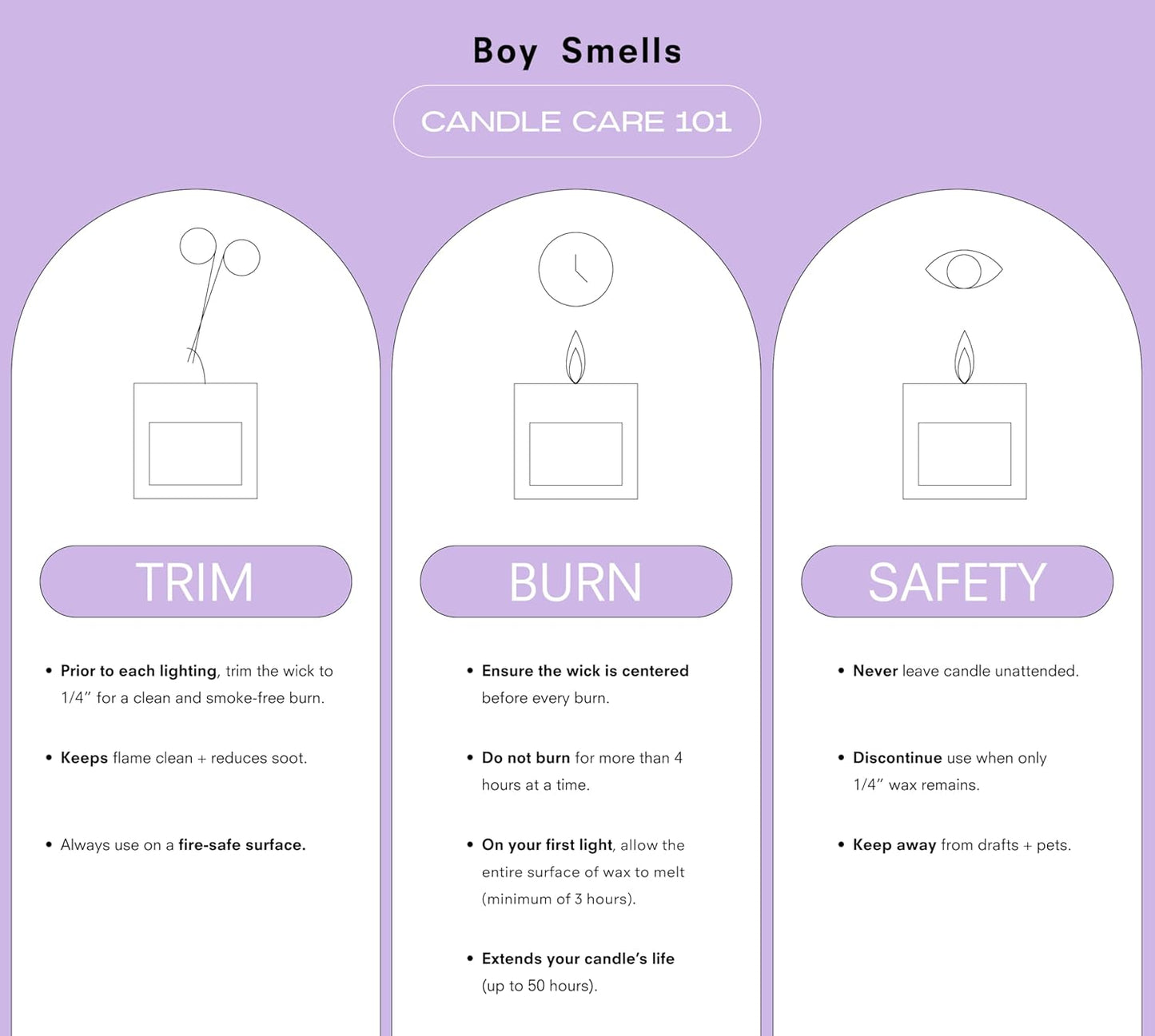 Boy Smells Violet Ends Candle - 8.5 oz - Aromatic Candle for Home with Rhubarb, Violet and Smoked Papyrus - Up to 50-Hour Burn - Cotton Wick