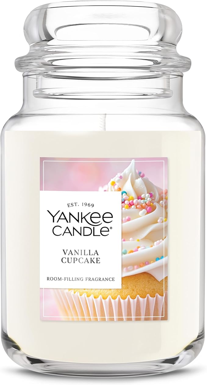 Yankee Candle Vanilla Cupcake Scented Candle, 22oz Large Jar with up to 150 Hour Burn Time, Giftable, Birthdays - Bloomnest