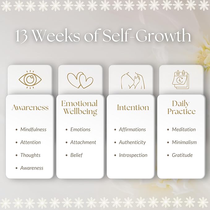 Guided Journal for Women Gift Set | 13-Week Self-Reflection & Mindfulness Practice for Self-Care, Gratitude & Personal Growth | Daily Prompts & Exercises | Brass Pen | A5 Vegan Leather | Elegant Gift Box | Her Vibe SimplyZen