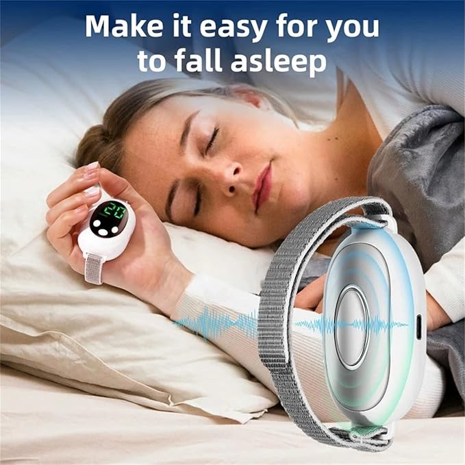 Anxiety Relief Device - Handheld Sleep Aid with Low-Frequency Pulse, Portable Microcurrent Therapy for Insomnia & Stress Relief, USB Rechargeable (White, 1Pcs) Bloomnest
