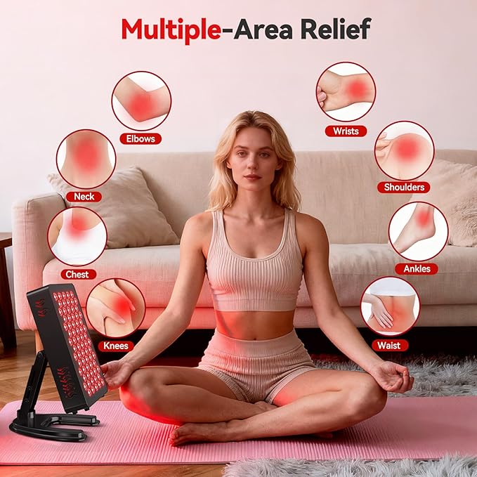 Red Light Therapy for Body & Face, Red Near Infrared Light 610-920nm with Timer and Adjustable Stand, Touch & Remote Control, 70 LEDs. Clinical Grade Panel for Energy, Pain, Skin, Recovery HOME