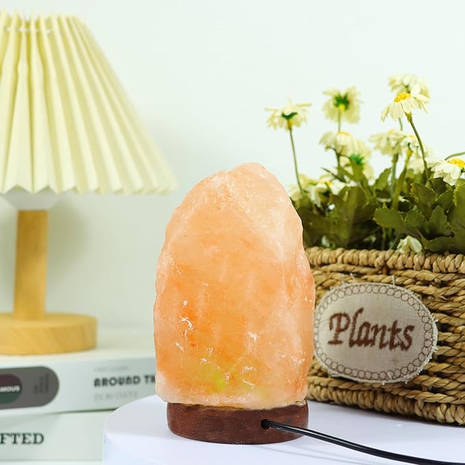 7-Color Himalayan Salt lamp，Wooden Base，Room Decor, Home Decor, Relaxation, Ambiance,Christmas、Birthday Gift for Kids - Bloomnest