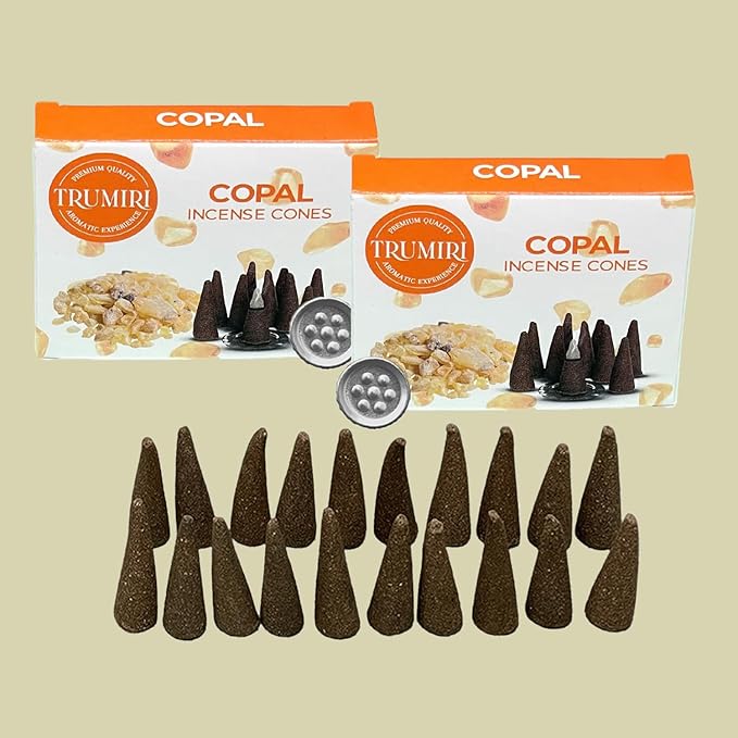 TRUMIRI Copal Incense Cones - Total 20 Cone Incense - Dual Pack of 10 Insence Cones - Incense Cones Scented - Cone Incense Scents - Insense Cones - Incent Cone TRUMIRI