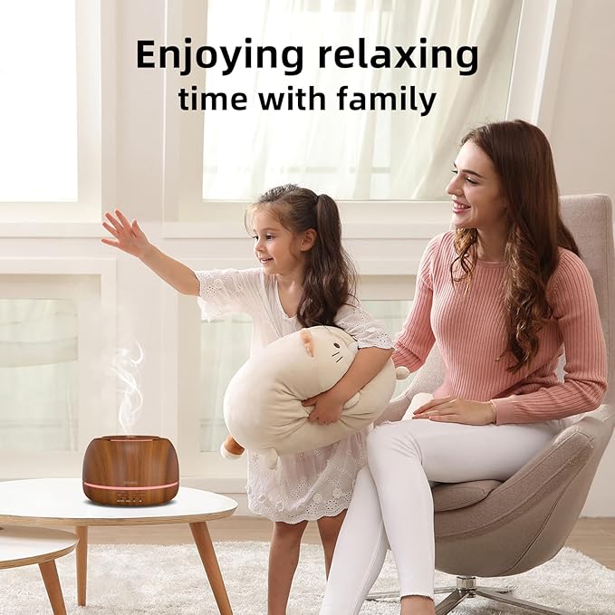 300ML Essential Oil Diffuser with Remote Control,7 LED Colour Lights,4 Timer, Quiet,Ultrasonic Aromatherapy Diffuser for Bedroom, Living Room, Desk,Office - Bloomnest