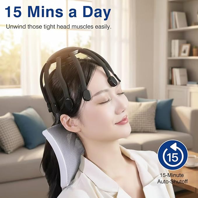 Head Massager Scalp Electric with 4 Modes, 360° Electric Head Massager Rechargeable, Electric Octopus Scalp Massager Portable, Scalp Stress Relax Massage Tool Free Hands OrijioUS