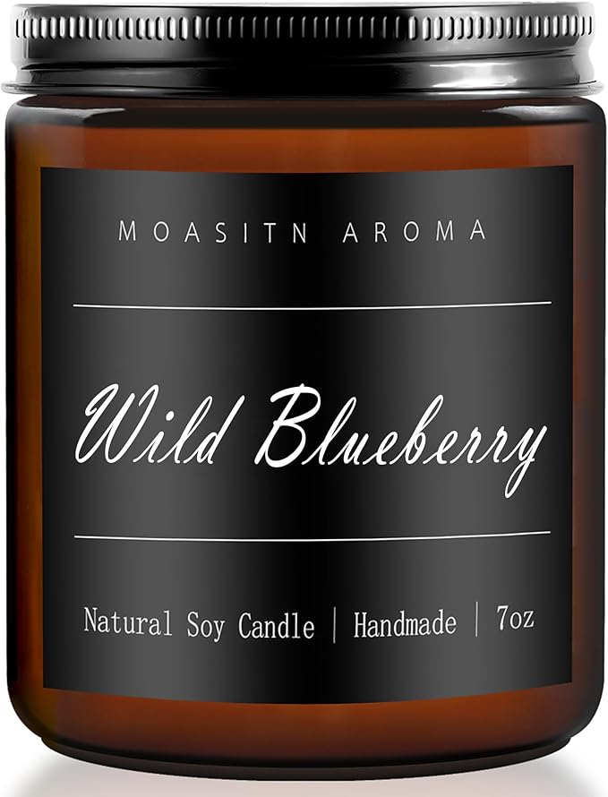 MOASITN Blueberry Highly Scented Candles for Home| Natural Soy Aromatherapy Candle| Handmade Long Lasting Jar Candle Gift for Women,Men as Birthday,Summer,Relaxing,Gifts| 7oz - Bloomnest