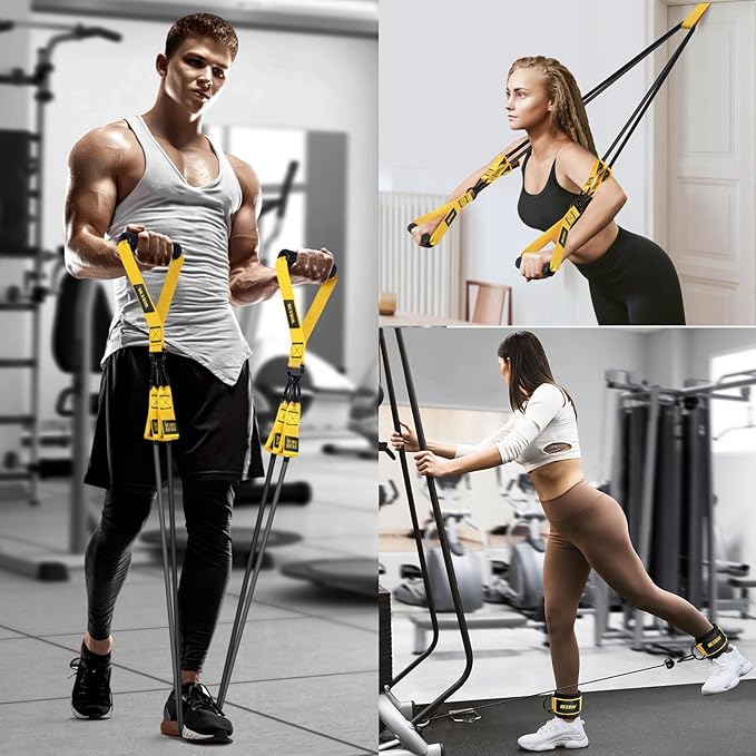 Heavy Resistance Bands for Working Out, 300lbs/360lb/420lb Exercise Bands Workout Bands with Handles, Door Anchor, Ankle Straps, Home Gym Workout Equipment for Men Fitness Strength Training Stretching - Bloomnest