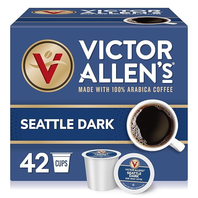 Victor Allen's Coffee Seattle Dark, Dark Roast, 42 Count, Single Serve Coffee Pods for Keurig K-Cup Brewers - Bloomnest