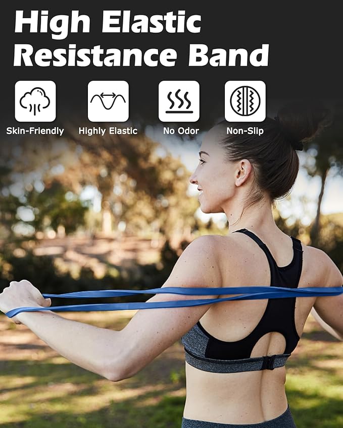 Zacro Resistance Bands, 6 Resistance Levels Pull Up Assistance Bands, Exercise Bands for Men&Women, Heavy Duty Resistance Band Set with Door Anchor, for Working Out, Muscle Training, Physical Therapy - Bloomnest
