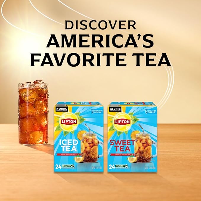 Lipton Iced Tea K-Cups, Southern Sweet Black Tea, 24 K-Cup Pods - Bloomnest
