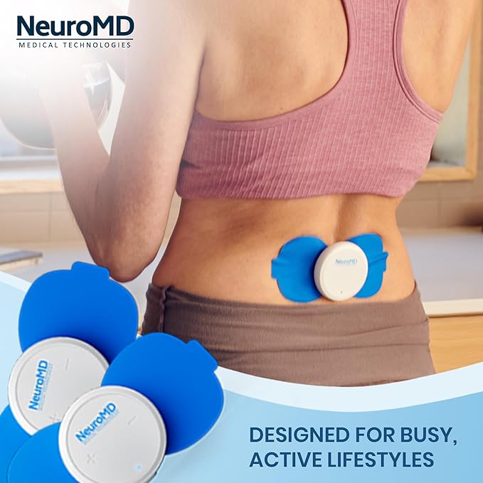 NeuroMD 2-Pack Butterfly Replacement TENS Unit Electrode Pads for Wireless Muscle Stimulator & Pain Relief - Reusable 30 Times | Snap-On Connector | Compatible to Whole Body Corrective Therapy Device - Bloomnest