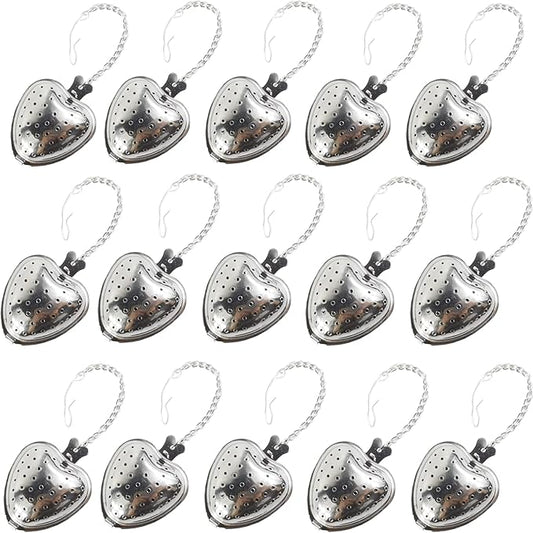 TIHOOD 15PCS Tea Strainer Stainless Steel Mesh Tea Ball Infuser Premium Tea Filter Tea Interval Diffuser with Extended Chain Hook for Loose Leaf Tea and Spices & Seasonings - Bloomnest
