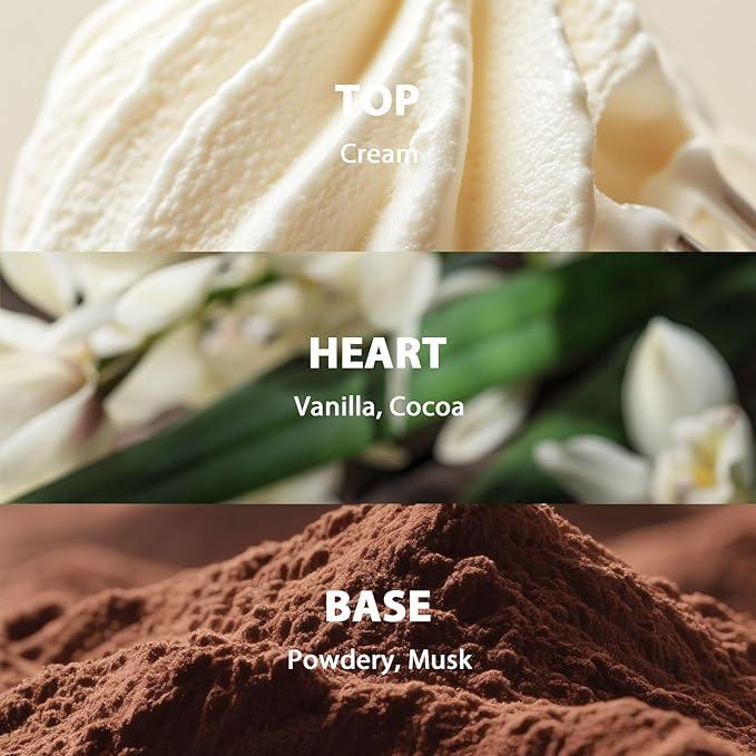 Reed Diffuser Set, 9.85 oz Vanilla Cream Scented Diffuser with Decorative Card Home Fragrance Reed Diffuser for Bathroom Shelf Decor, Ideal Gift for Woman