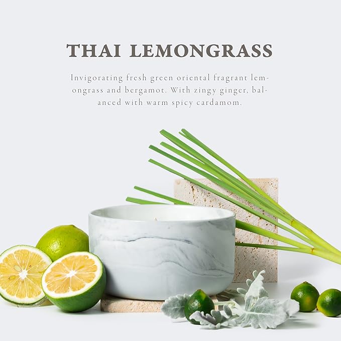 Hidden Label Scented Soy Candles, Large Candle 3 Wicks 14.8oz Thai Lemongrass Ceramic Jar Lava Collection, Gorgeous Gifts for Birthday Thanksgiving Christmas - Bloomnest
